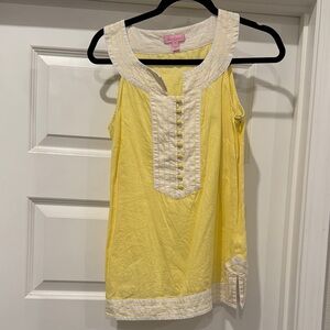 Lilly Pulitzer Yellow Top with White Trim